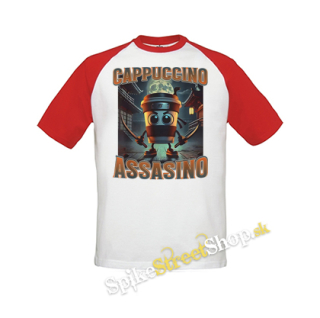 CAPPUCCINO ASSASSINO - Motive 3 - Italian Brainrot Meme - bieločervené detské tričko