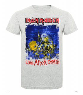 IRON MAIDEN - Live After Death - šedé pánske tričko