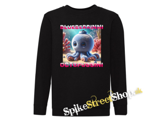 BLUEBERRINNI OCTOPUSSINI - čierna detská mikina bez kapuce