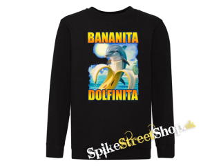 BANANITA DOLFINITA - čierna detská mikina bez kapuce