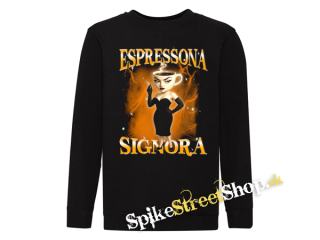 ESPRESSONA SIGNORA - čierna detská mikina bez kapuce
