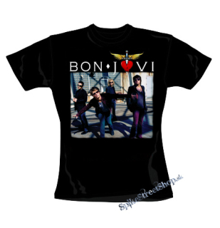 BON JOVI - Band Portrait - čierne dámske tričko (Skinny Fit)
