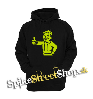FALLOUT - Vault Boy Green - čierna pánska mikina