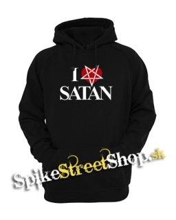I LOVE SATAN - Pentagram Heart - čierna pánska mikina