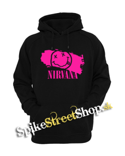 NIRVANA - Pink - čierna pánska mikina