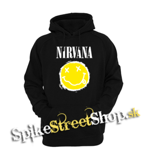 NIRVANA - Yellow Black Smile - čierna pánska mikina