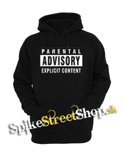 PARENTAL ADVISORY EXPLICIT CONTENT - Logo - čierna pánska mikina