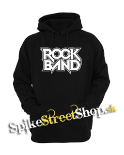 ROCK BAND - Logo White - čierna pánska mikina