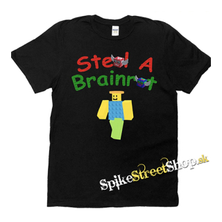 ROBLOX - STEAL A BRAINROT - Noobini Pizzanini - čierne detské tričko