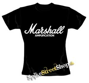 MARSHALL - White Logo - čierne dámske tričko