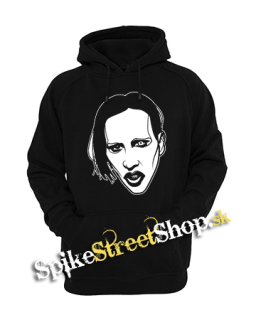 MARILYN MANSON - Art Drawing Portrait - čierna detská mikina