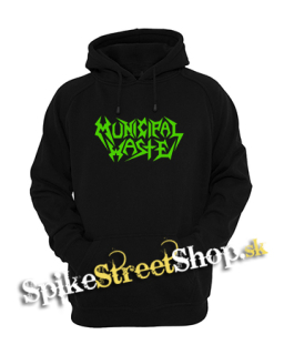 MUNICIPAL WASTE - Logo Green - čierna detská mikina