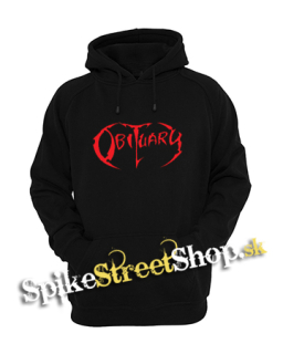 OBITUARY - Red Logo - čierna detská mikina