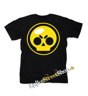 BRAWL STARS - Yellow Skull - čierne detské tričko