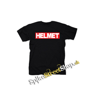 HELMET - Logo Red White - čierne detské tričko
