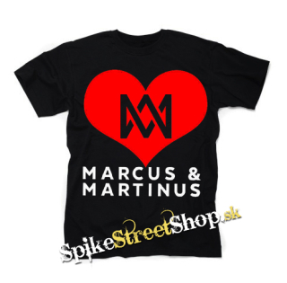 I LOVE MARCUS & MARTINUS - Motive 2 - čierne detské tričko
