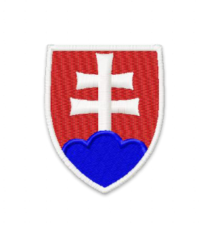 SLOVENSKÝ ZNAK - Dvojkríž - vyšívaná nášivka so suchým zipsom