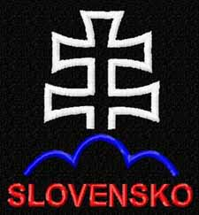 SLOVENSKO - Dvojkríž - vyšívaná nášivka so suchým zipsom