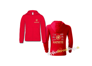 KATSEYE - Logo Signature - červená detská mikina na zips