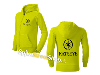 KATSEYE - Logo Crest - limetková detská mikina na zips