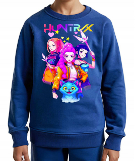 HUNTRIX - Kpop Demon Hunters - Azurovomodrá detská mikina bez kapuce