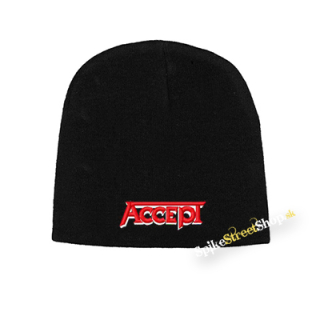 Čierna zimná čiapka ACCEPT - Red White Logo