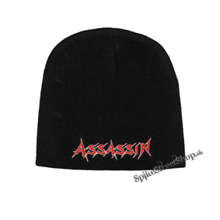 Čierna zimná čiapka ASSASSIN - Red White Logo