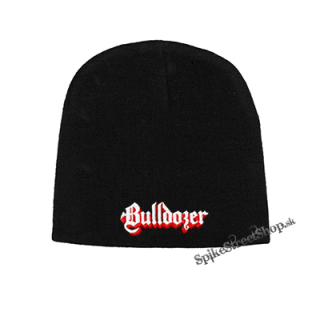 Čierna zimná čiapka BULLDOZER - Logo Red White