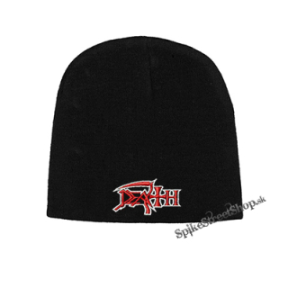 Čierna zimná čiapka DEATH - Logo Red White