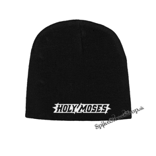 Čierna zimná čiapka HOLY MOSES - Logo White