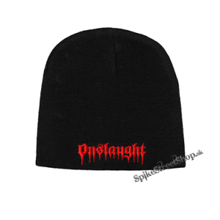 Čierna zimná čiapka ONSLAUGHT - Logo Red