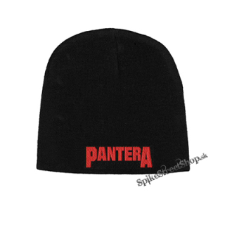 Čierna zimná čiapka PANTERA - Logo Red