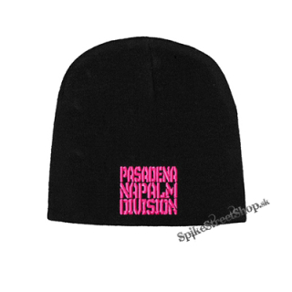 Čierna zimná čiapka PASADENA NAPALM DIVISION - Logo Pink