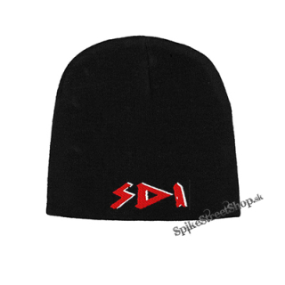 Čierna zimná čiapka S.D.I. - Logo Red White