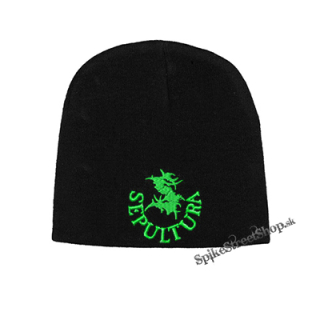 Čierna zimná čiapka SEPULTURA - Green Logo Symbol