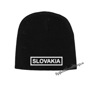 Čierna zimná čiapka SLOVAKIA - White Slogan
