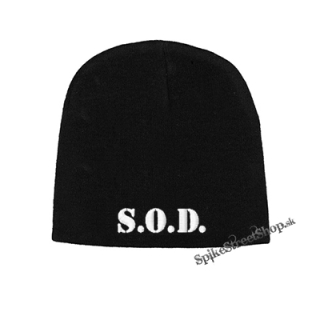 Čierna zimná čiapka S.O.D. - Logo White