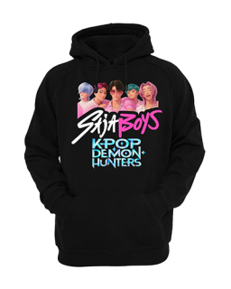 SAJA BOYS - Kpop Demon Hunters - čierna pánska mikina
