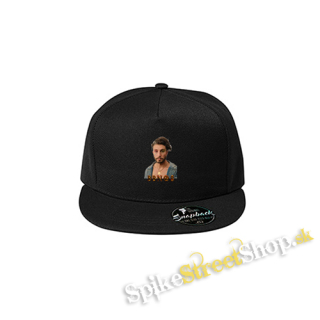 BBNO$ - Portrait Logo Fire - čierna šiltovka model "Snapback"