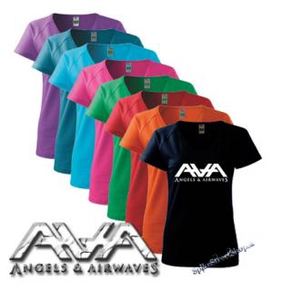 ANGELS & AIRWAVES - biele logo - farebné dámske tričko