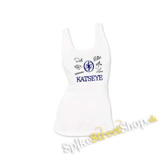 KATSEYE - Blue Logo And Black Signature - Ladies Vest Top - biele