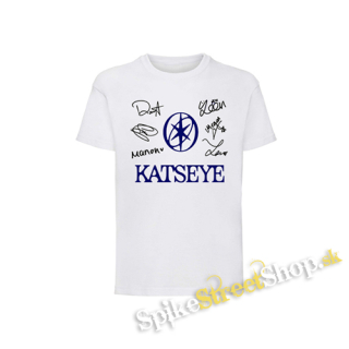 KATSEYE - Blue Logo And Black Signature - biele detské tričko