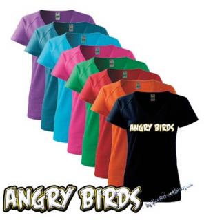 ANGRY BIRDS - Yellow logo - farebné dámske tričko