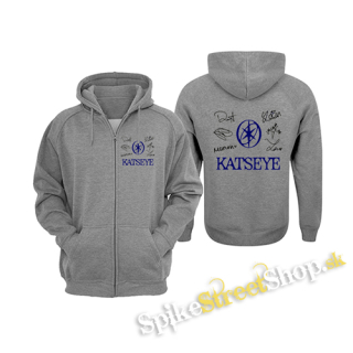 KATSEYE - Blue Logo Black Signature - šedá detská mikina na zips