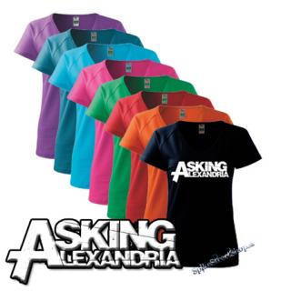 ASKING ALEXANDRIA - biele logo - farebné dámske tričko