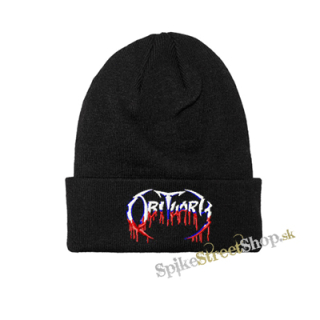 OBITUARY - Logo Colour - zimná čiapka