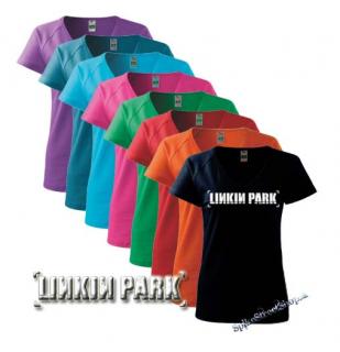 LINKIN PARK - biele logo - farebné dámske tričko