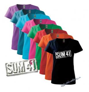 SUM 41 - biele logo - farebné dámske tričko