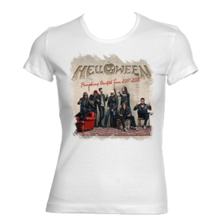 HELLOWEEN - Pumpkin United Band - biele dámske tričko