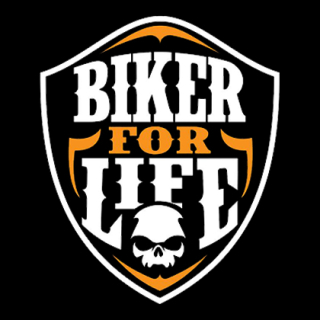 Fotonášivka BIKER FOR LIFE - Skull Logo Crest NA ČIERNE